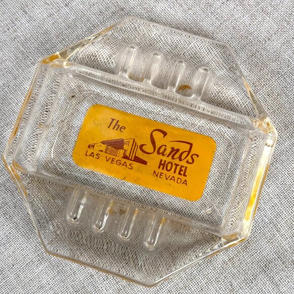 1960s The Sands Hotel Las Vegas Glass Ashtray - Picture 1 of 7